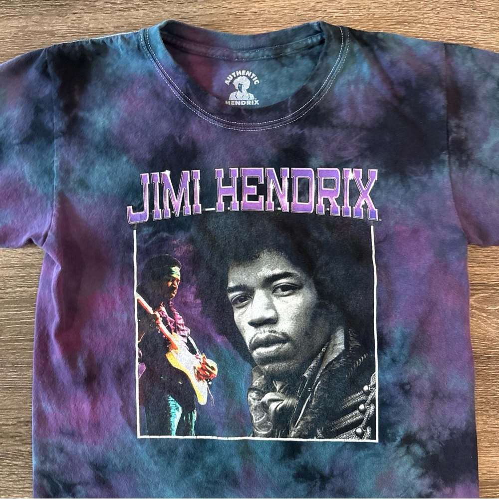 Authentic Original Vintage Style Jimi Hendrix Tie-Dye Tee - Purple and Black